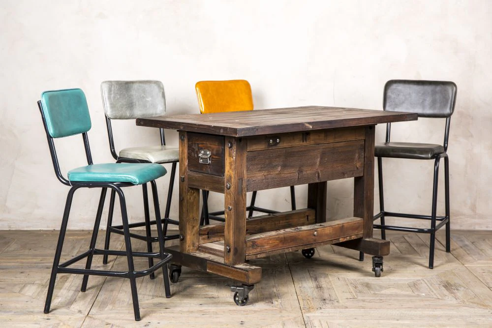 Vintage Kitchen Island on Wheels