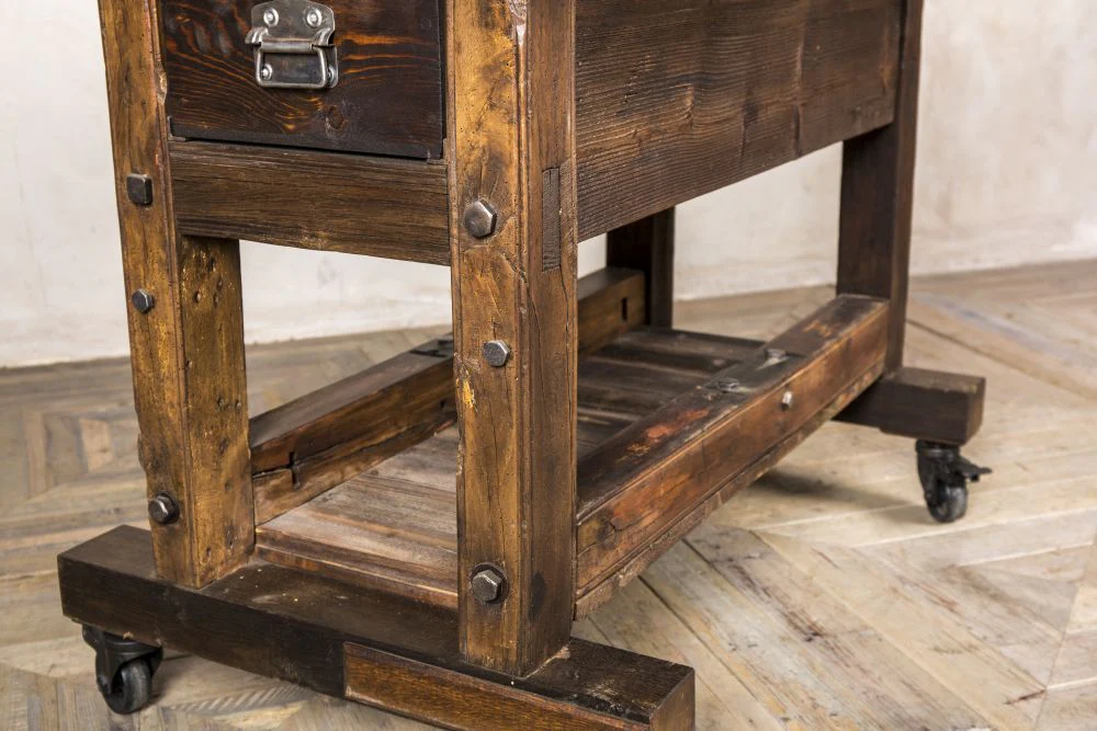 Vintage Kitchen Island on Wheels - Image 9