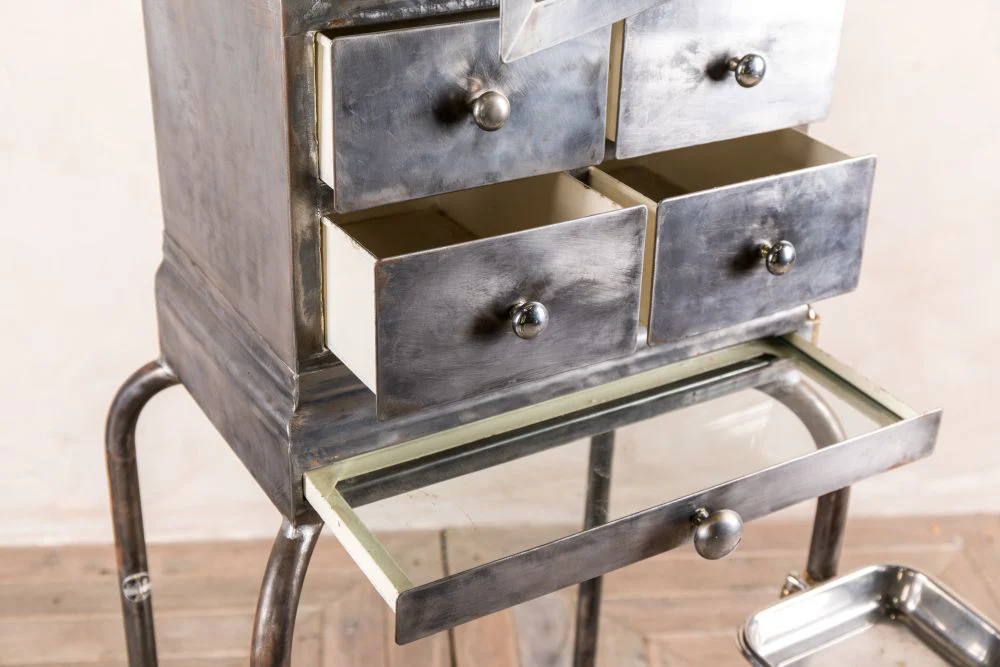 Vintage Metal Medical Cabinet - Image 3