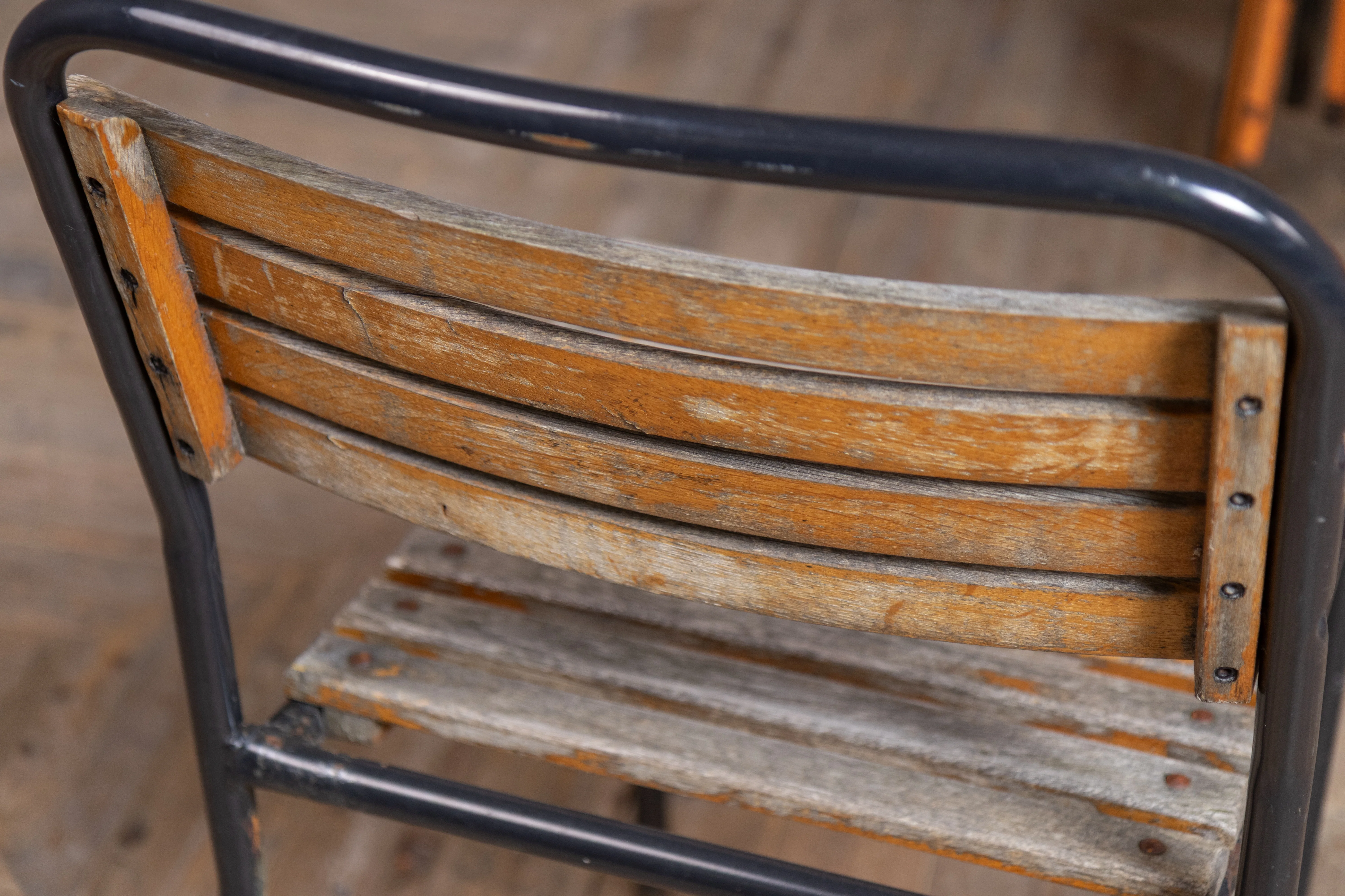 Black Vintage Outdoor Stacking Chairs - Image 6