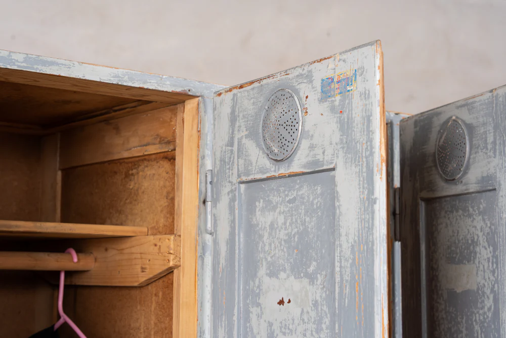 Vintage Pine Wardrobe Coat Cupboard - Image 5