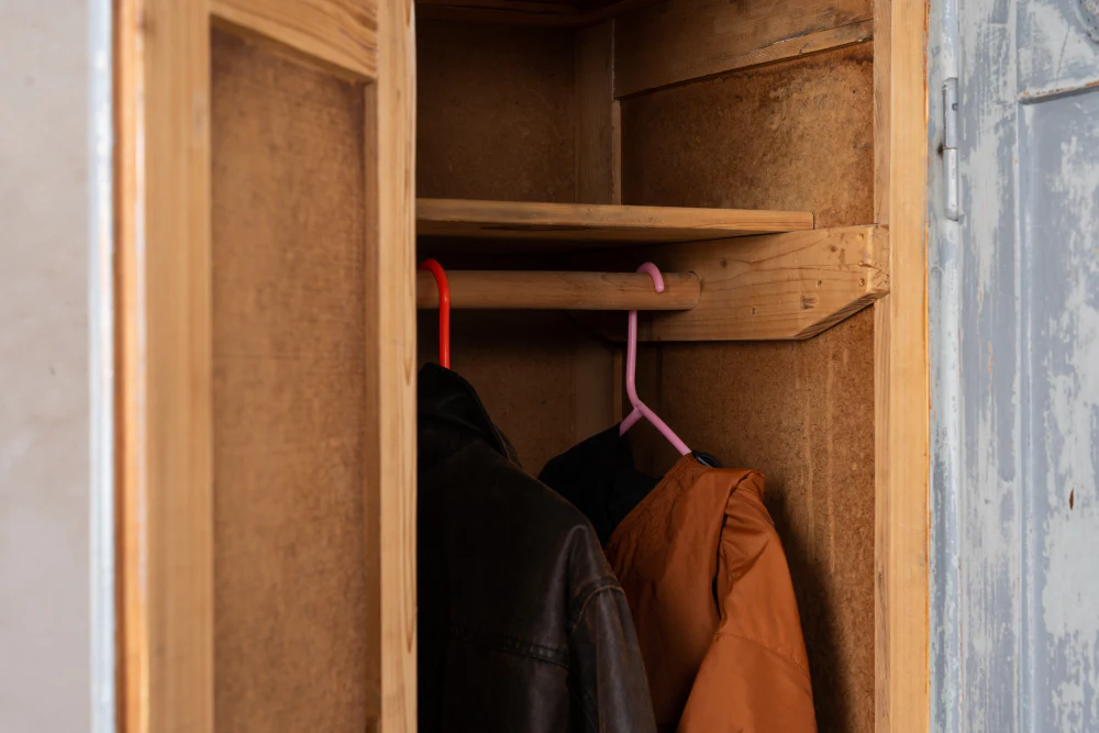 Vintage Pine Wardrobe Coat Cupboard - Image 7