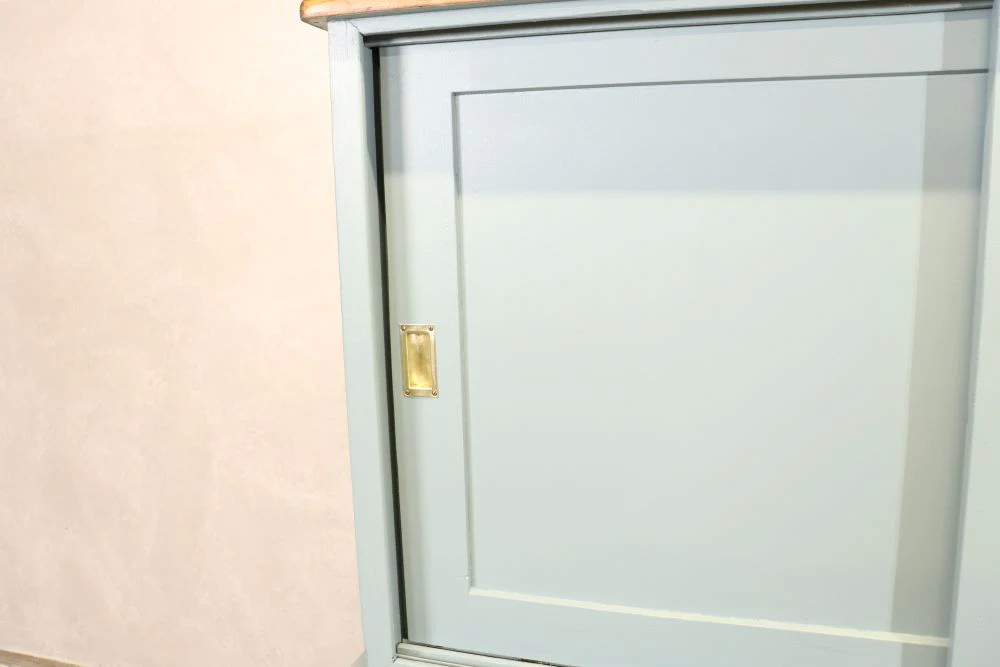 Vintage Pine Sliding Door Kitchen Cupboard