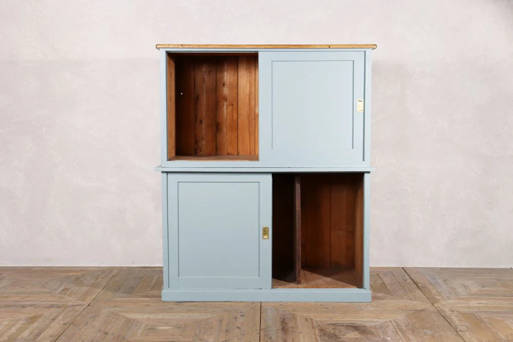 Vintage Pine Sliding Door Kitchen Cupboard - Image 7