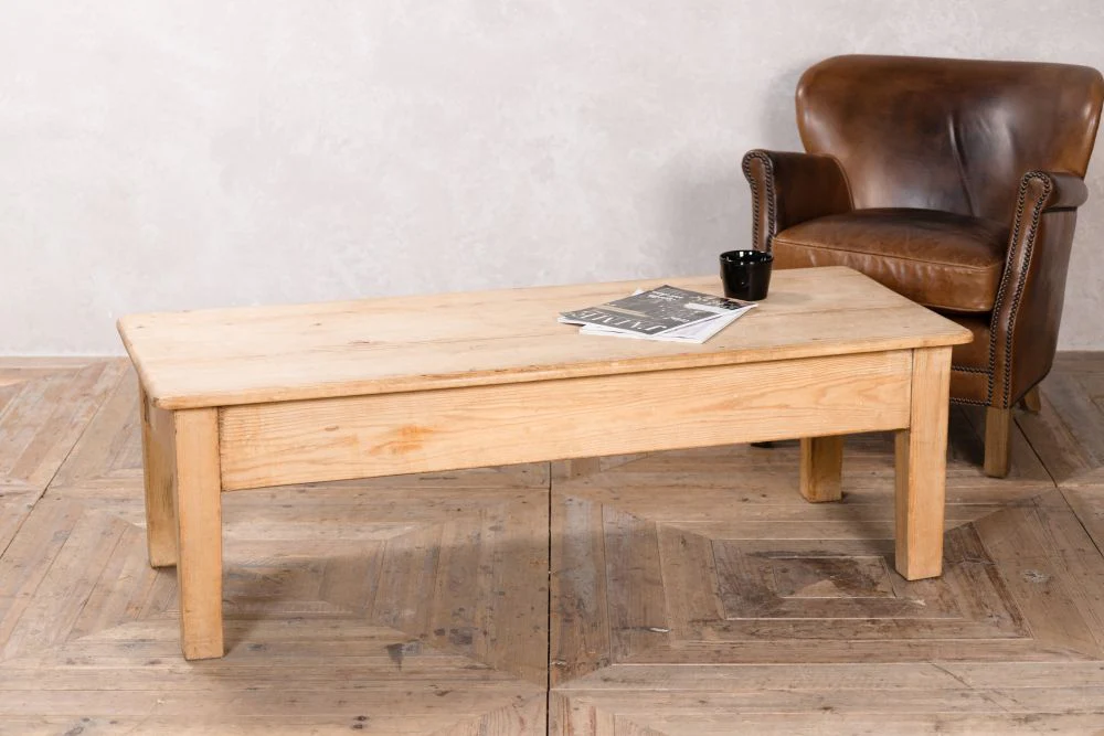 Vintage Antique Style Pitch Pine Coffee Table - Image 2