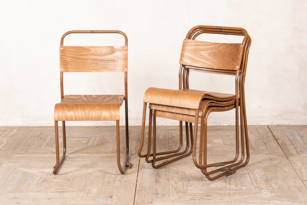 Vintage Plywood Stacking Chairs