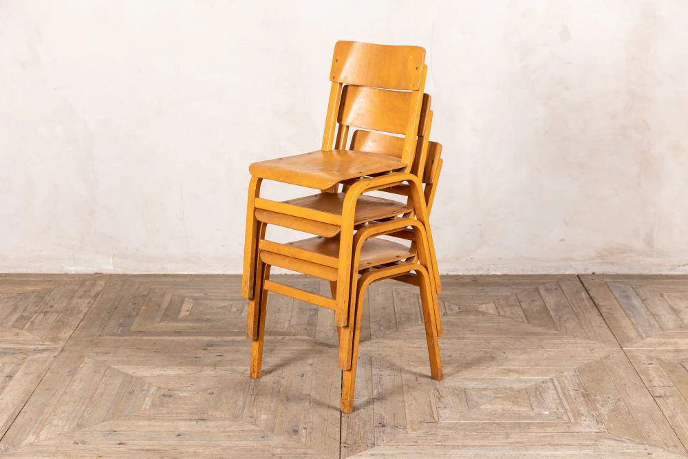 Vintage Scandinavian Stacking Chairs - Image 4