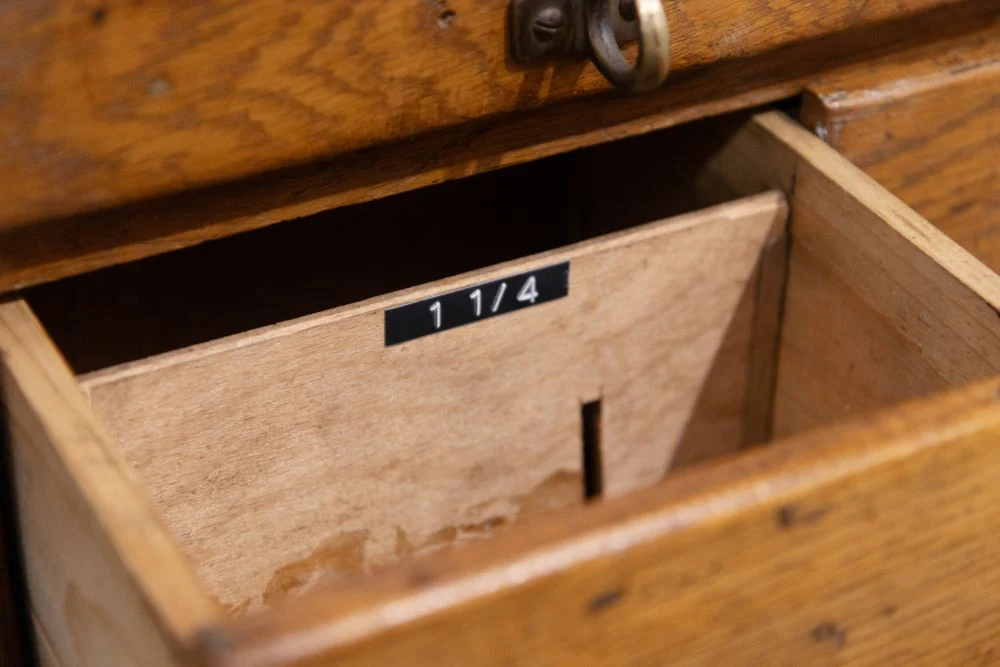 Vintage Shop Haberdashery Cabinet with Rolling Ladder - Image 15