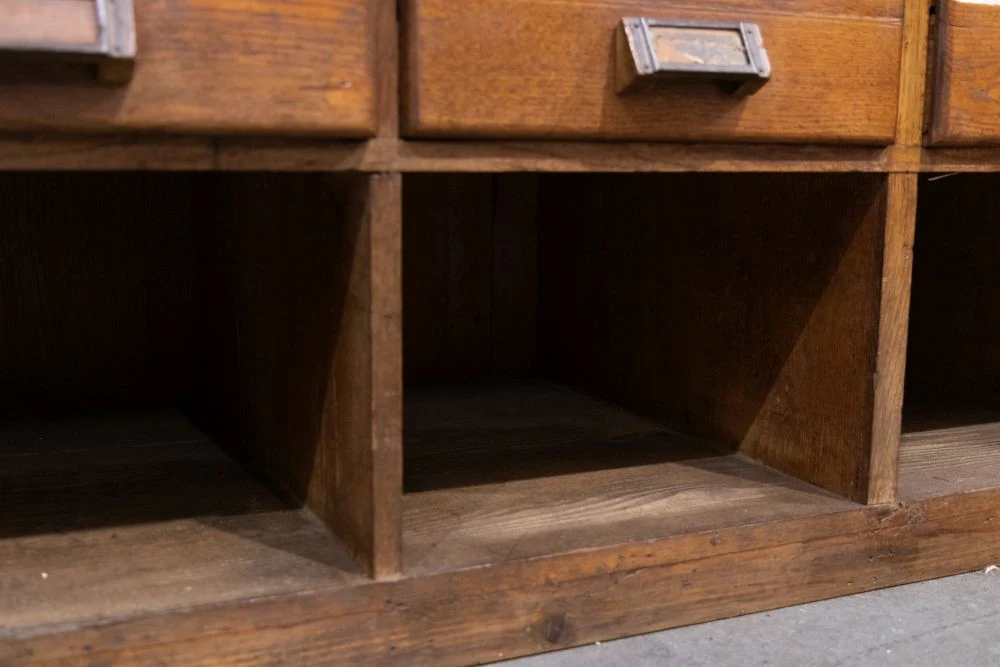 Vintage Shop Haberdashery Cabinet with Rolling Ladder - Image 19