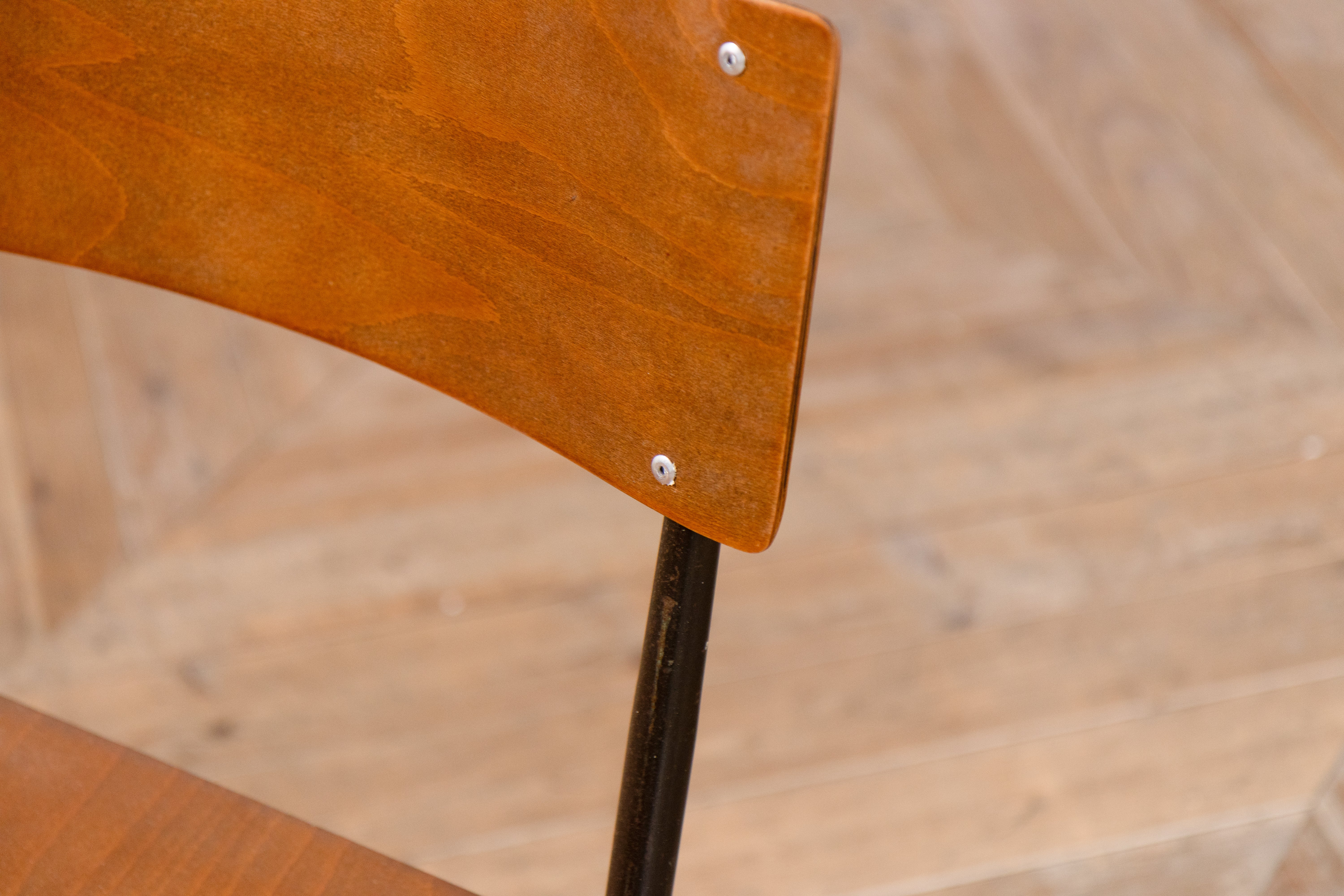 Set of 6 Vintage Plywood Stacking Chairs - Image 11