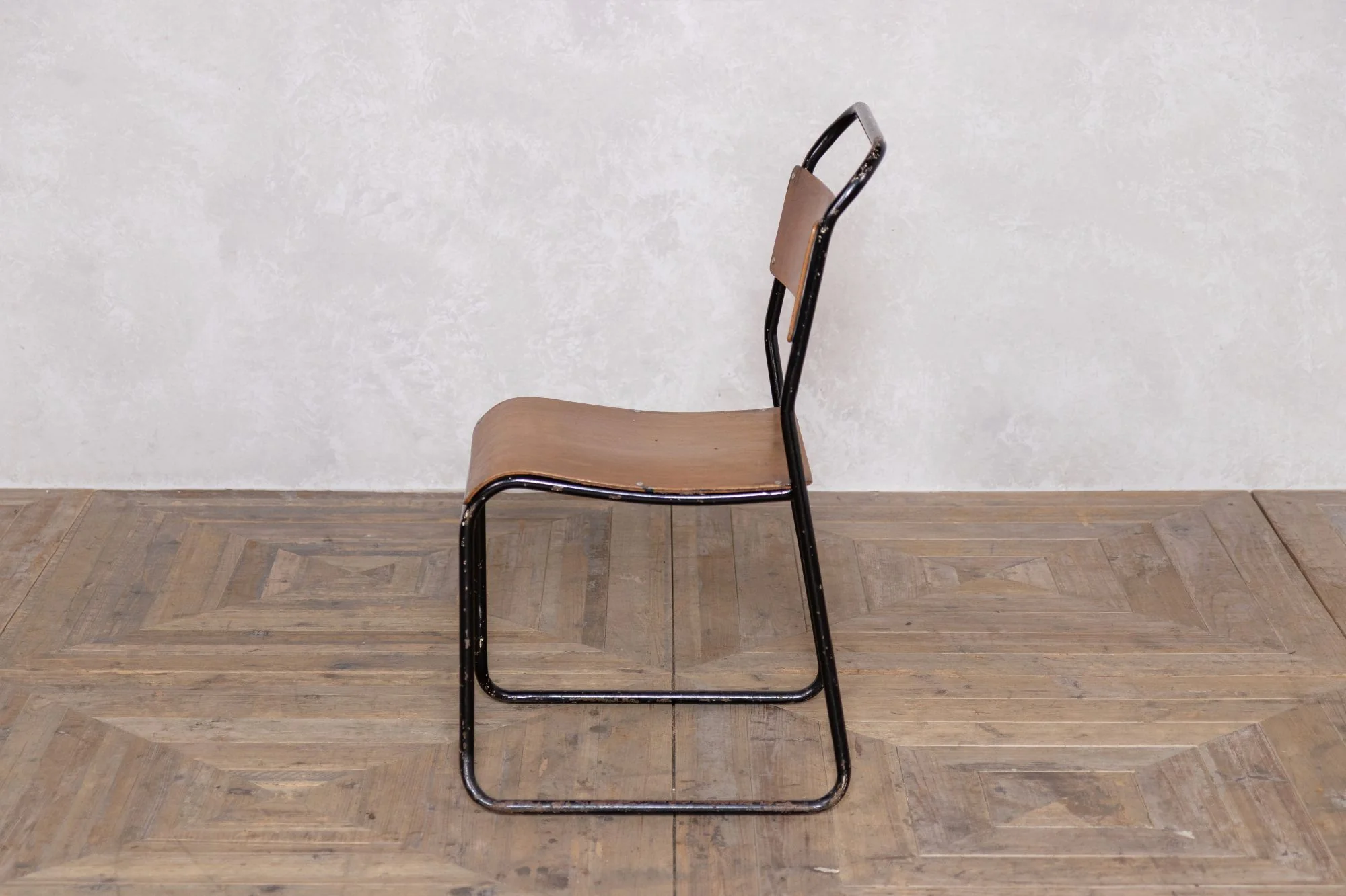Vintage Stacking Chairs with Plywood Seat & Backs - Image 4