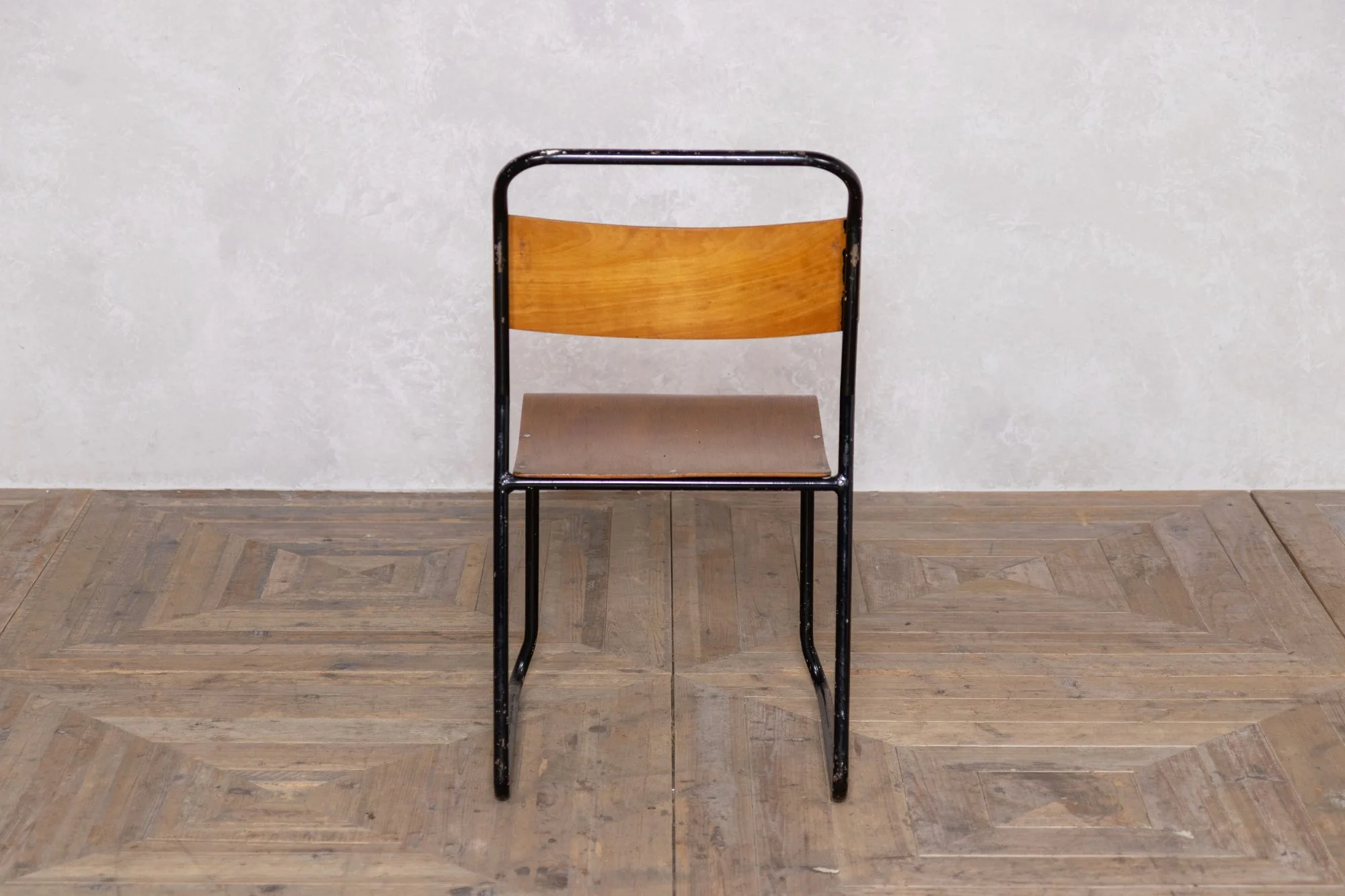 Vintage Stacking Chairs with Plywood Seat & Backs - Image 5