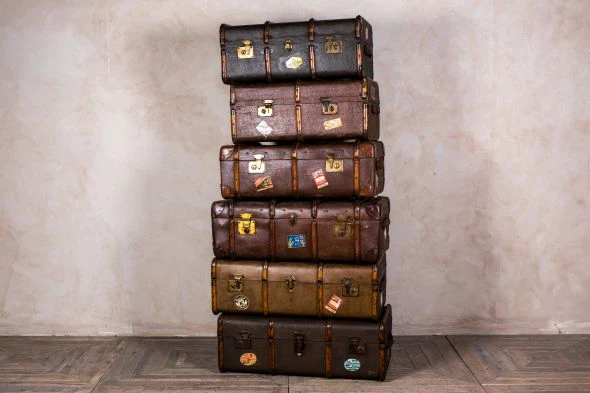 Set of Six Vintage Steamer Trunks - Image 3
