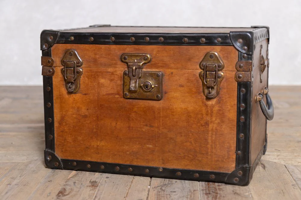 Vintage Wooden Storage Trunk - Image 3