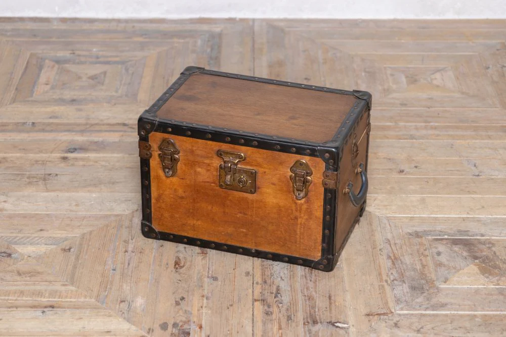 Vintage Wooden Storage Trunk - Image 4