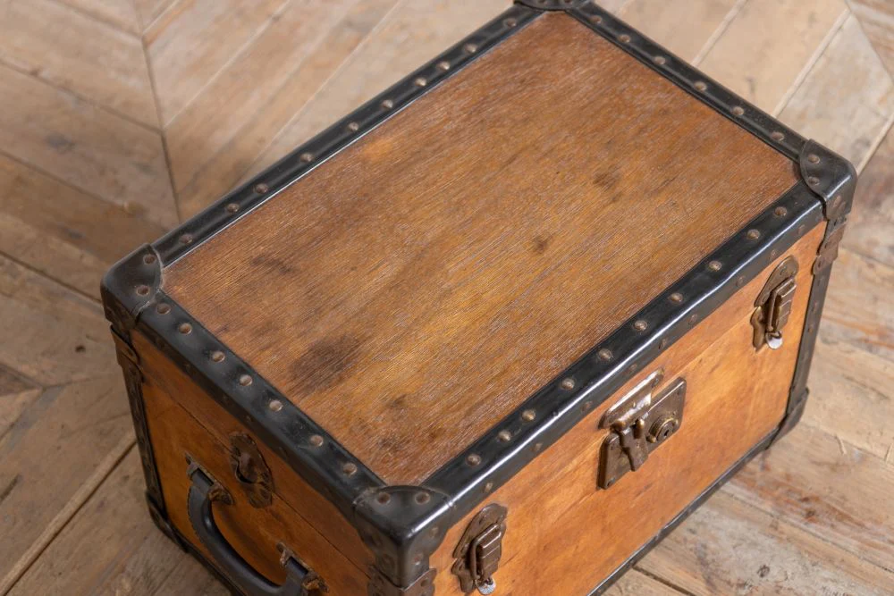 Vintage Wooden Storage Trunk - Image 6