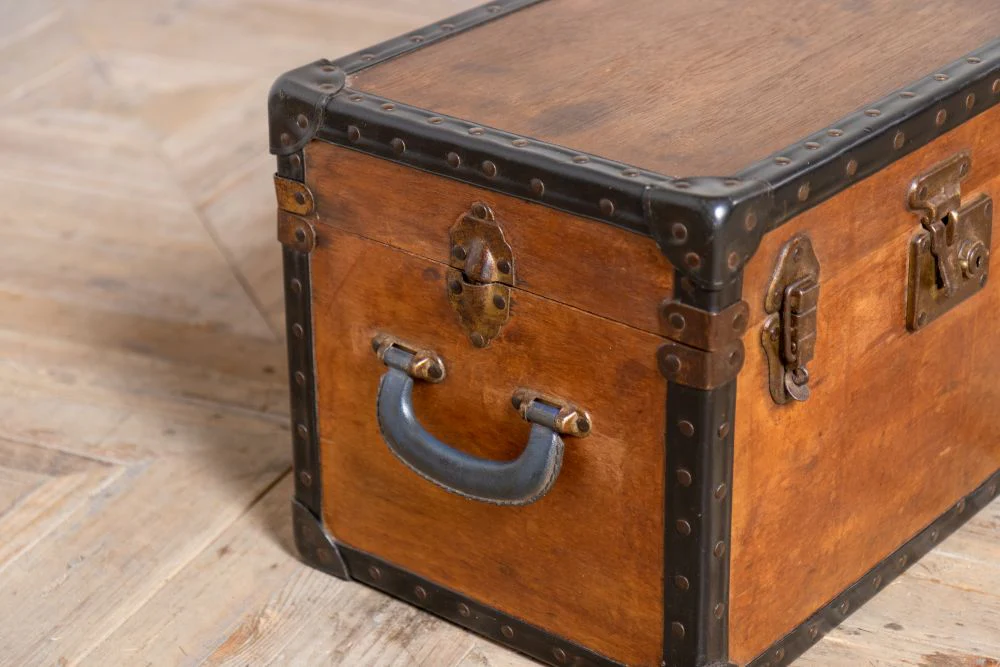 Vintage Wooden Storage Trunk - Image 7