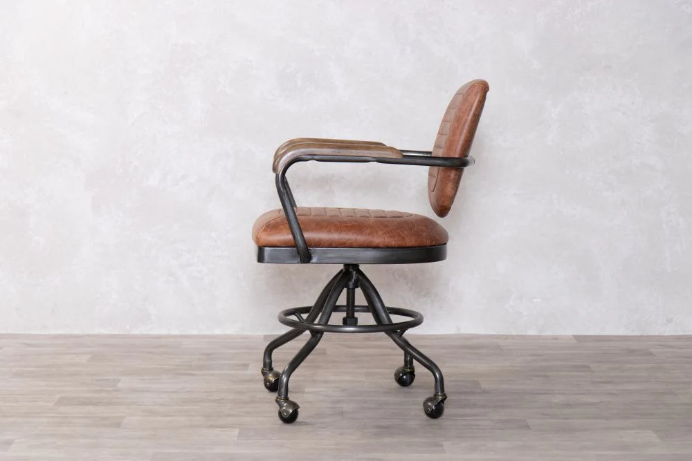 Exeter Leather Vintage Style Office Chair - Image 4