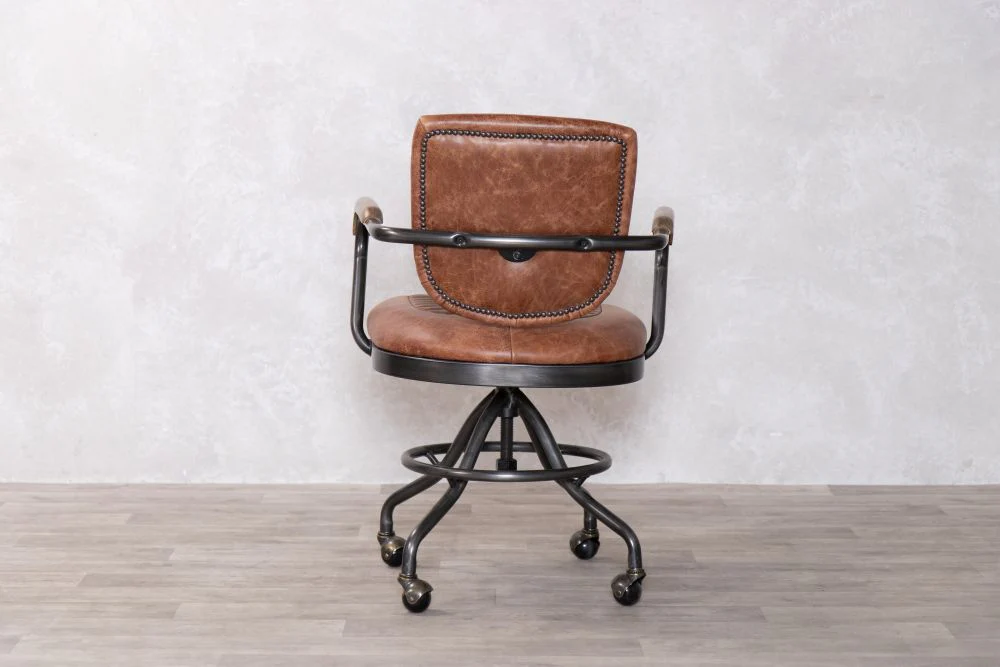 Exeter Leather Vintage Style Office Chair - Image 5