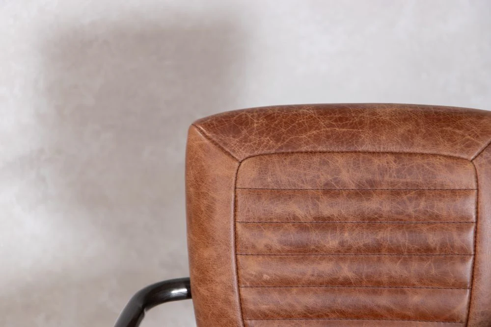 Exeter Leather Vintage Style Office Chair - Image 6
