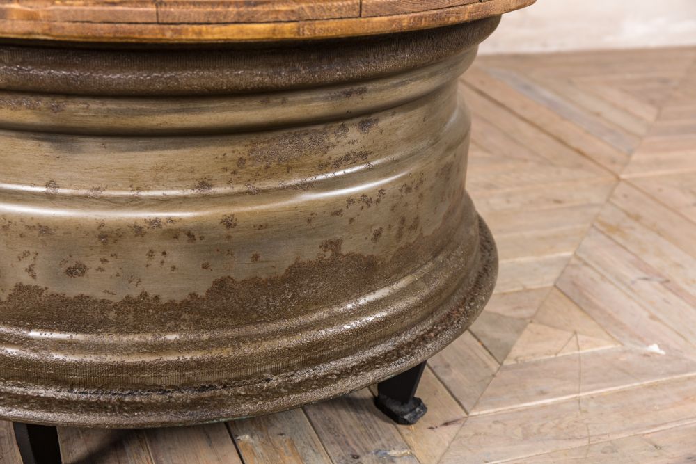 Vintage Wheel Coffee Table - Image 4