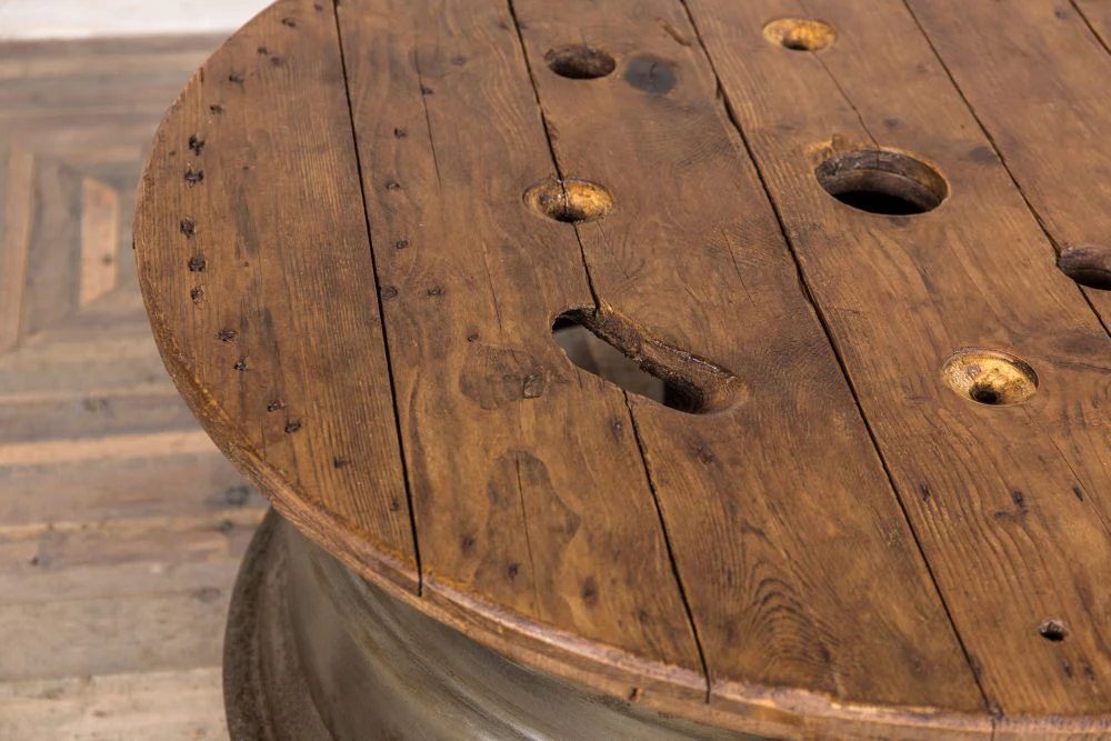 Vintage Wheel Coffee Table - Image 7