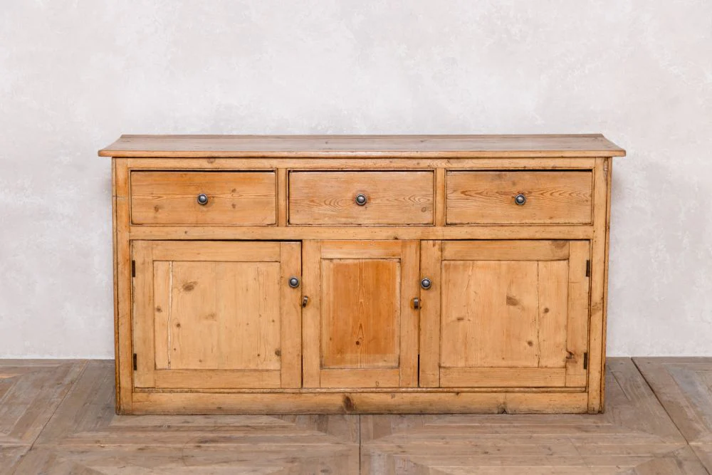 Vintage Victorian Yellow Pine Kitchen Sideboard