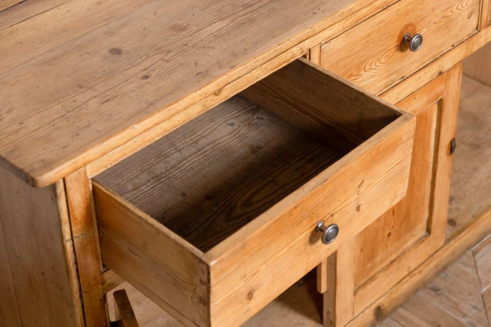 Vintage Victorian Yellow Pine Kitchen Sideboard - Image 11