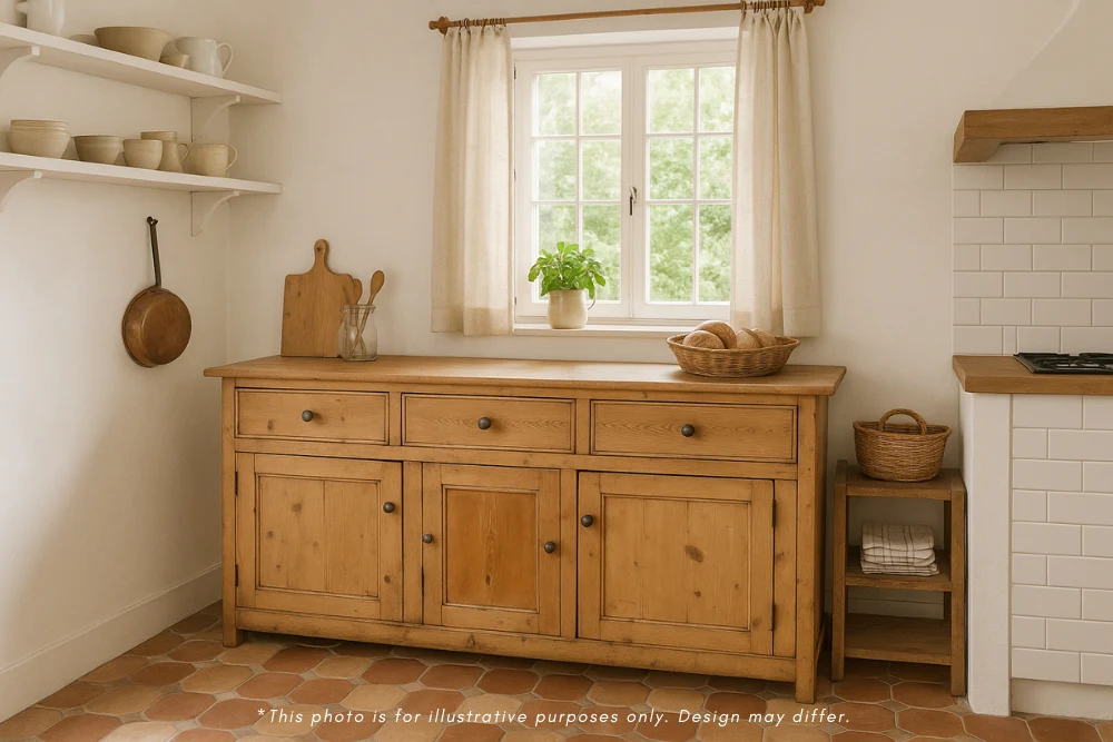 Vintage Victorian Yellow Pine Kitchen Sideboard - Image 18