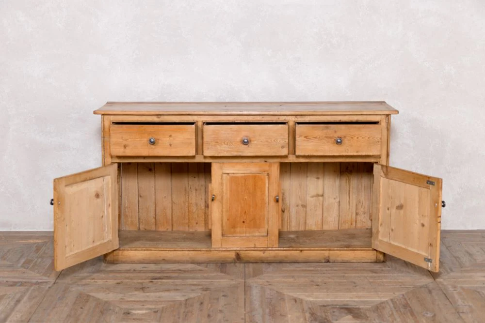 Vintage Victorian Yellow Pine Kitchen Sideboard - Image 2