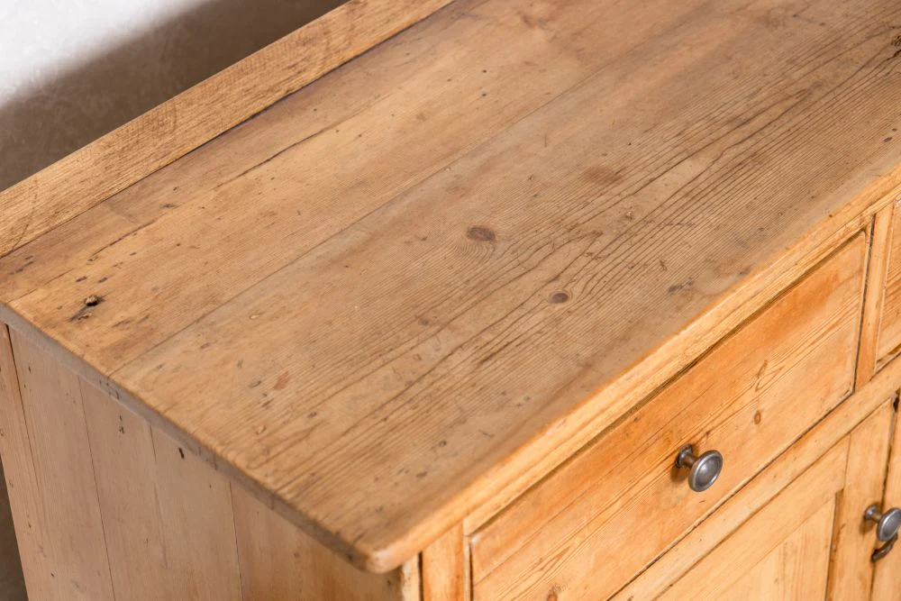 Vintage Victorian Yellow Pine Kitchen Sideboard - Image 6