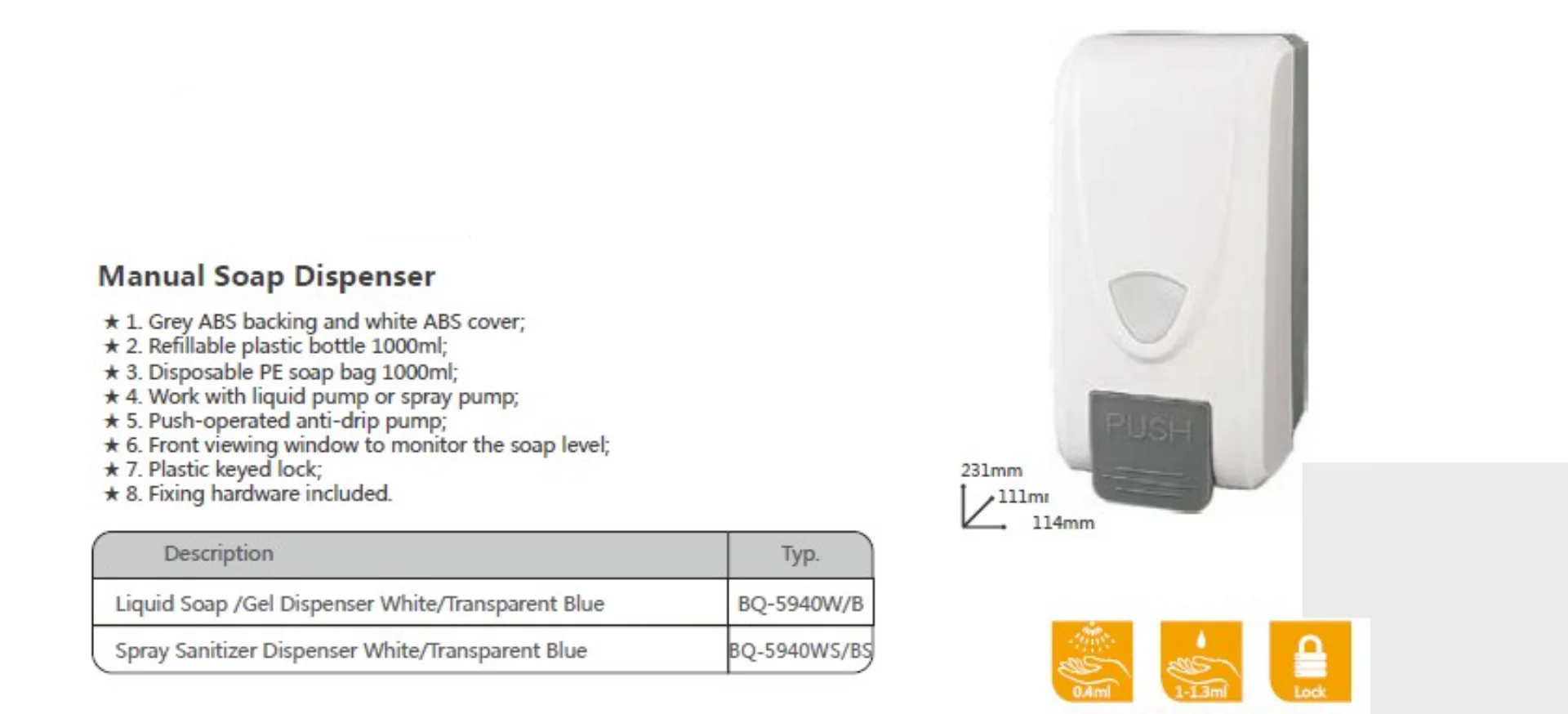 Wall Mounted Hand Sanitiser and Soap Dispenser - Image 3