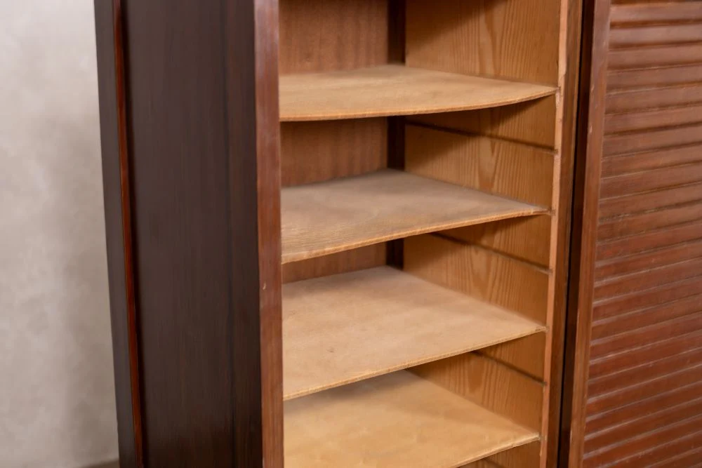 Double Walnut Tambour Fronted Filing Cabinet - Image 5