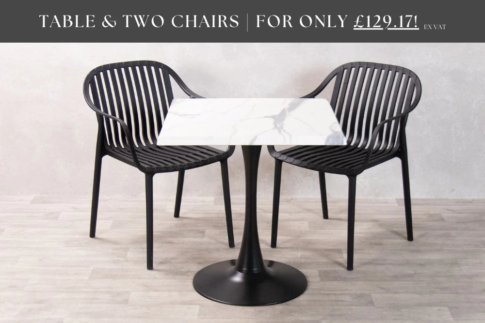 White Marble Effect Café Table - Image 10