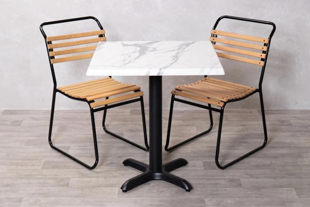White Marble Effect Café Table - Image 12