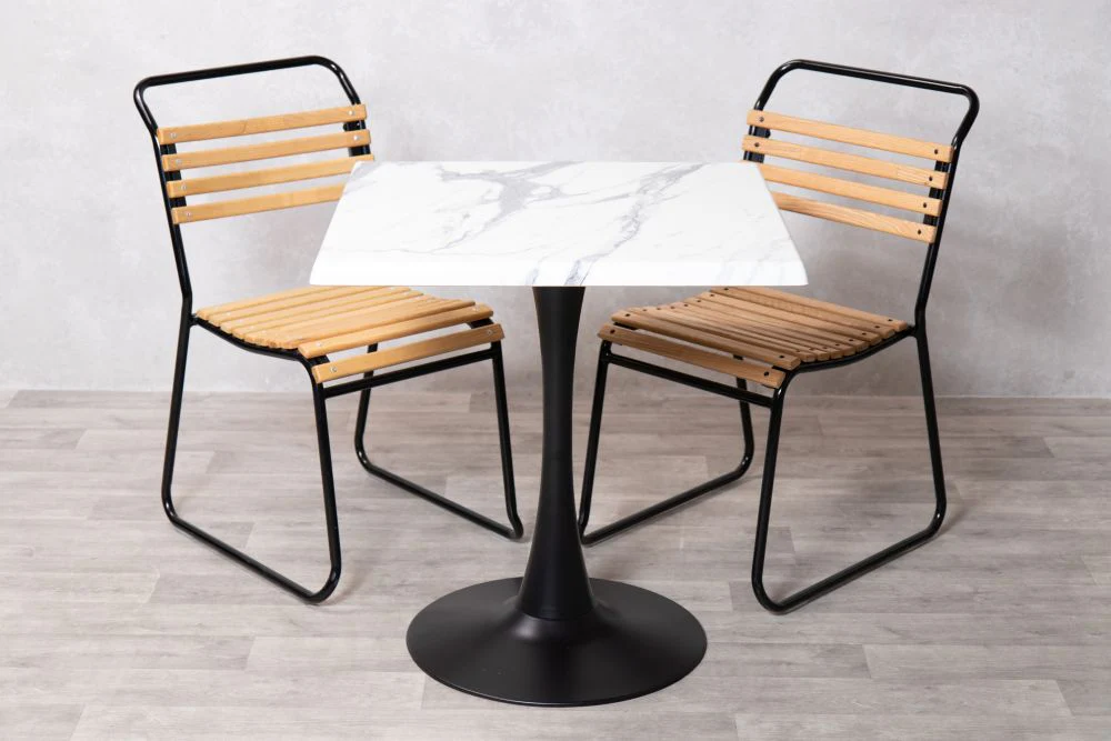 White Marble Effect Café Table - Image 14