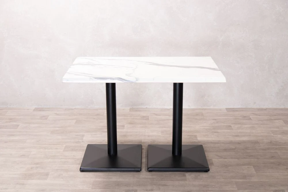 White Marble Effect Café Table - Image 5
