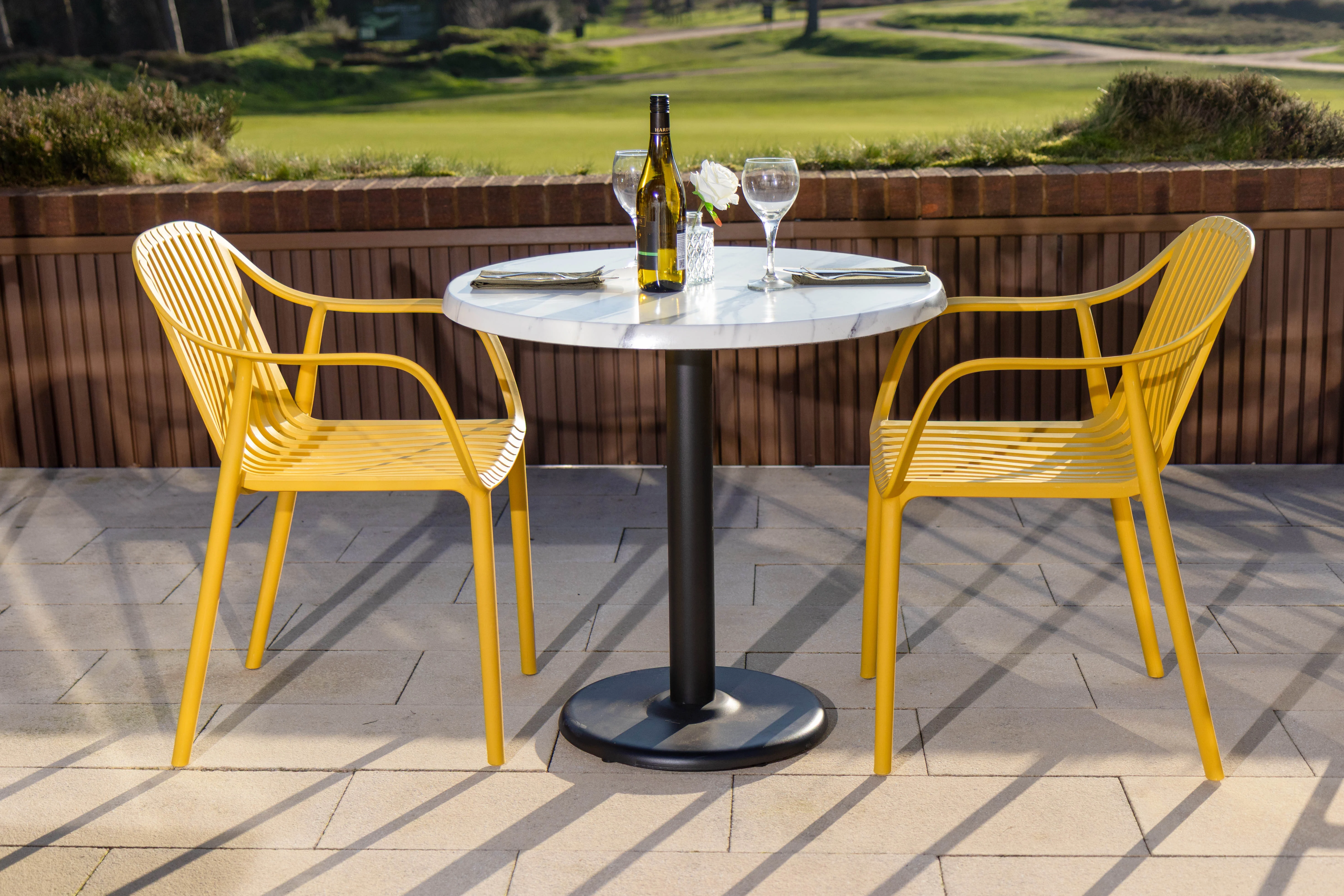 White Marble Effect Round Café Table - Image 15
