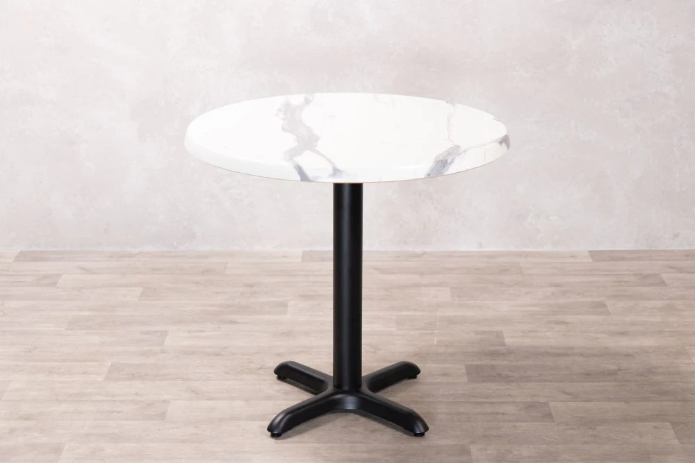 White Marble Effect Round Café Table - Image 8