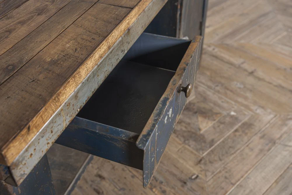 Industrial Workbench Desk Sideboard with Cupboard - Image 7