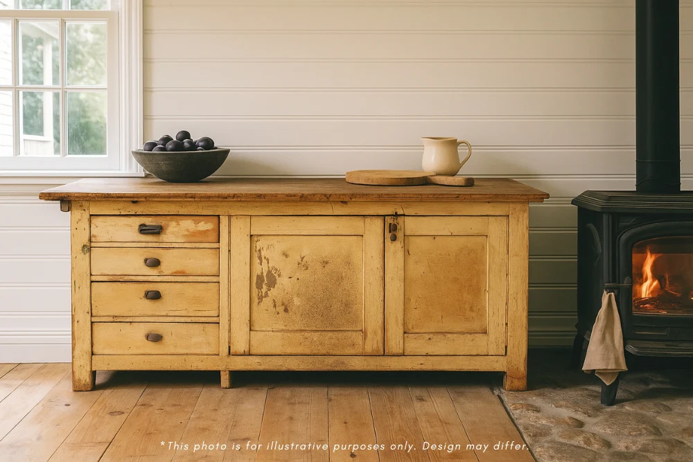 Yellow Industrial Circa 1920s Workbench - Image 2