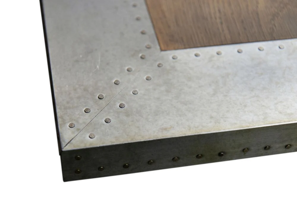 Zinc Edge Table with X Frame Base Ex-Display Dining Table - SECONDS ITEM - Image 3