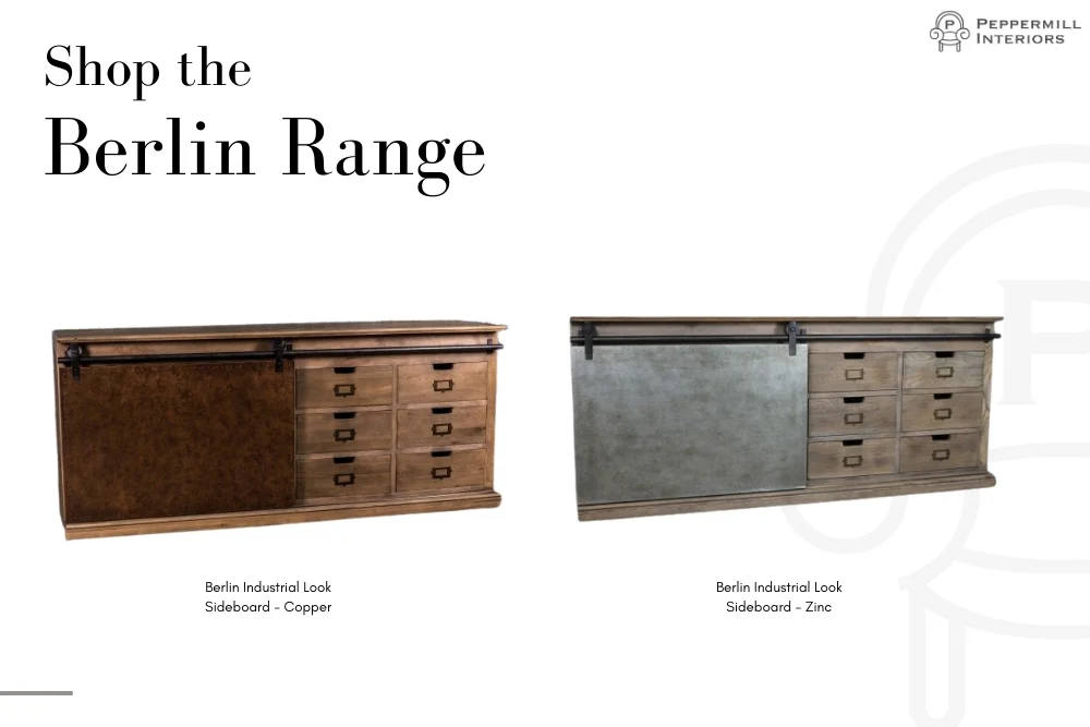 Berlin Industrial Look Sideboard - Zinc - Image 11