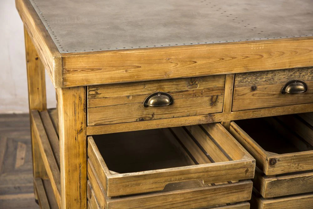 Zinc Top Kitchen Island - Image 9